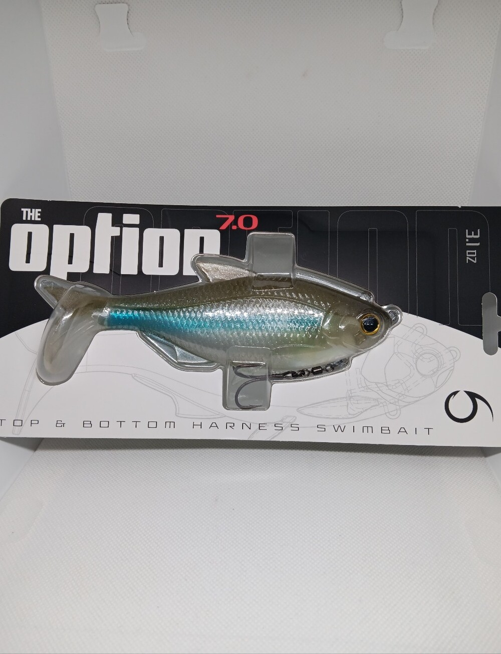 6th Sense The Option 7.0 3.1oz Ghost Hitch Fishing Swimbait NIP